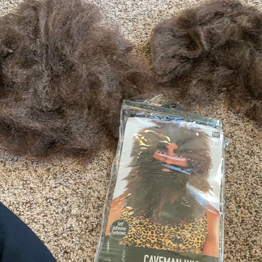 Caveman wig and beard